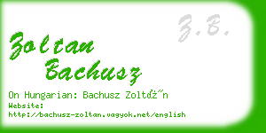 zoltan bachusz business card